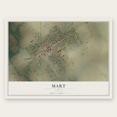Mart, Texas map print, the full design