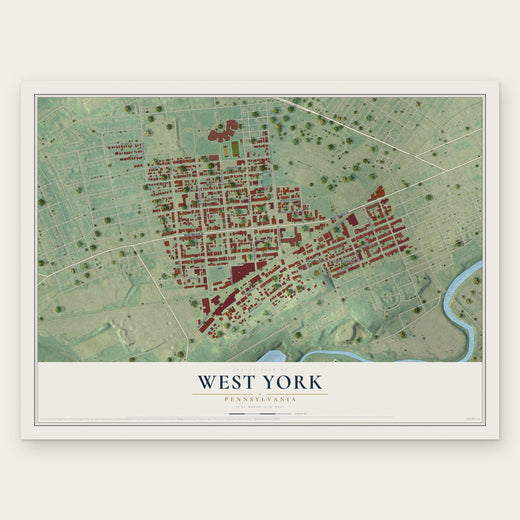 West York, Pennsylvania map print, the full design