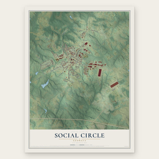 Social Circle, Georgia map print, the full design