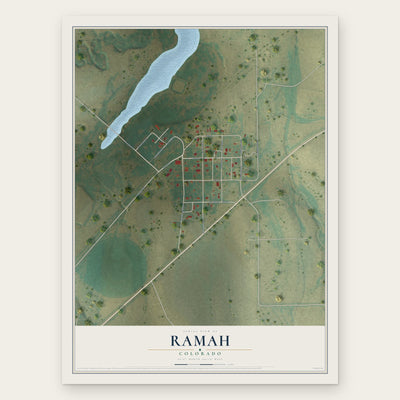 Ramah, Colorado map print, the full design