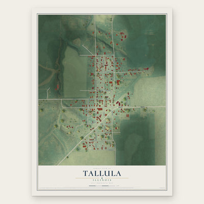 Tallula, Illinois map print, the full design