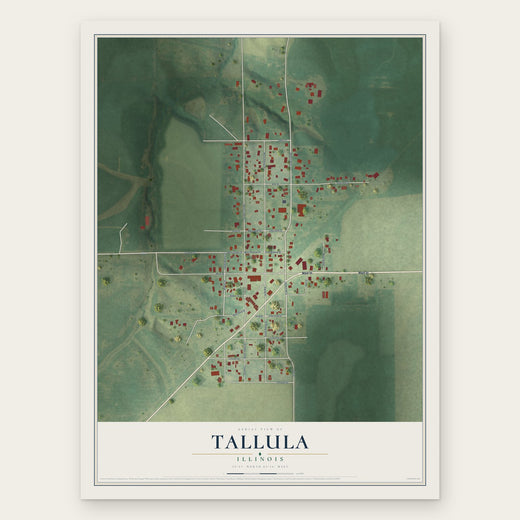Tallula, Illinois map print, the full design