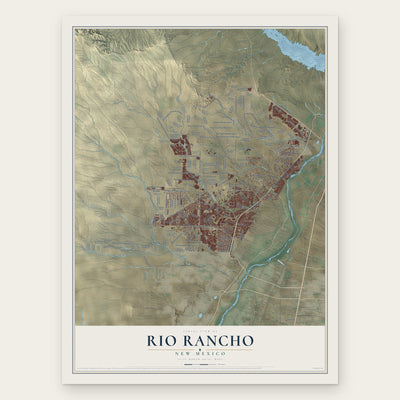 Rio Rancho, New Mexico map print, the full design