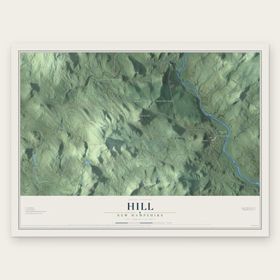 Hill, New Hampshire map print, the full design