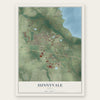 Sunnyvale, Texas map print, the full design