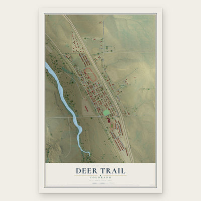 Deer Trail, Colorado map print, the full design