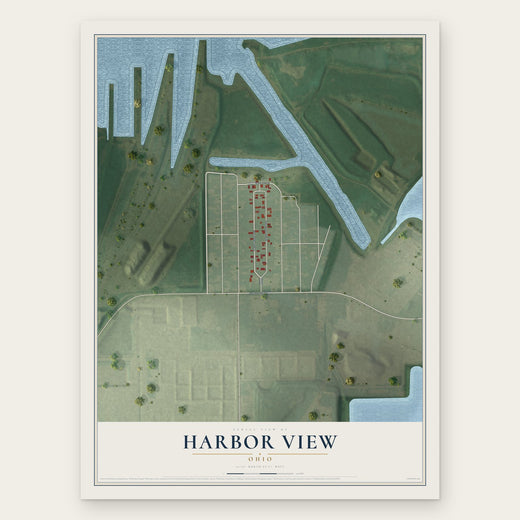 Harbor View, Ohio map print, the full design