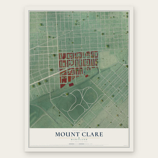 Mount Clare, Maryland map print, the full design
