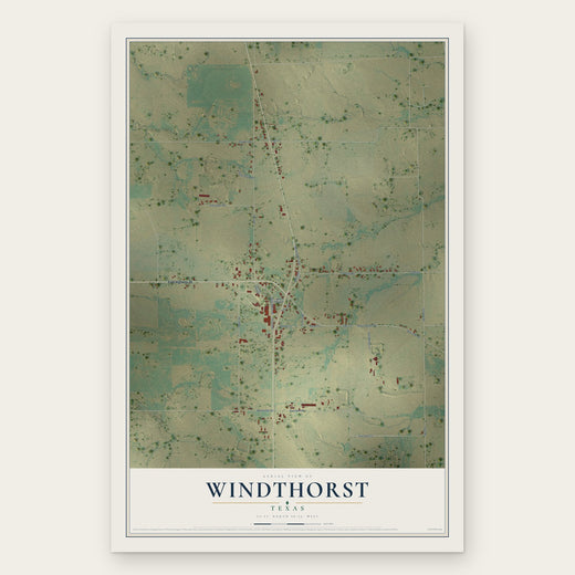 Windthorst, Texas map print, the full design