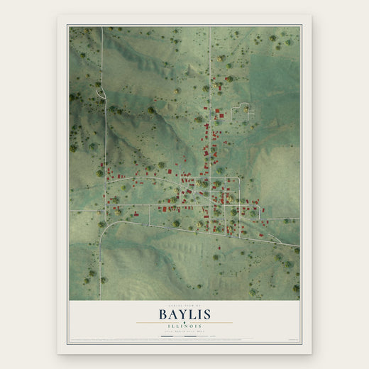 Baylis, Illinois map print, the full design