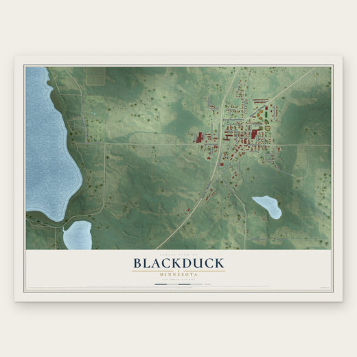 Blackduck, Minnesota map print, the full design