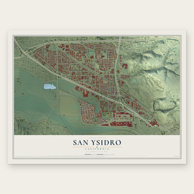 San Ysidro, California map print, the full design