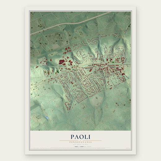 Paoli, Pennsylvania map print, the full design