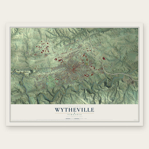 Wytheville, Virginia map print, the full design