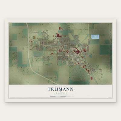 Trumann, Arkansas map print, the full design