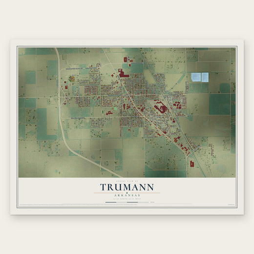 Trumann, Arkansas map print, the full design