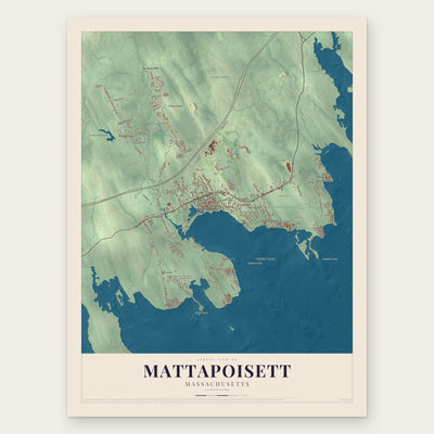Mattapoisett, Massachusetts map print, the full design