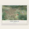 Fort Morgan, Colorado map print, the full design