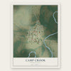 Camp Crook, South Dakota map print, the full design