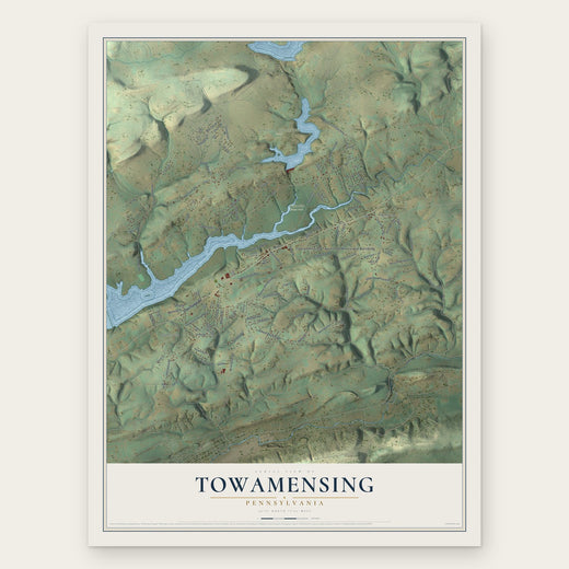 Towamensing, Pennsylvania map print, the full design