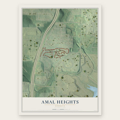Amal Heights, Georgia map print, the full design