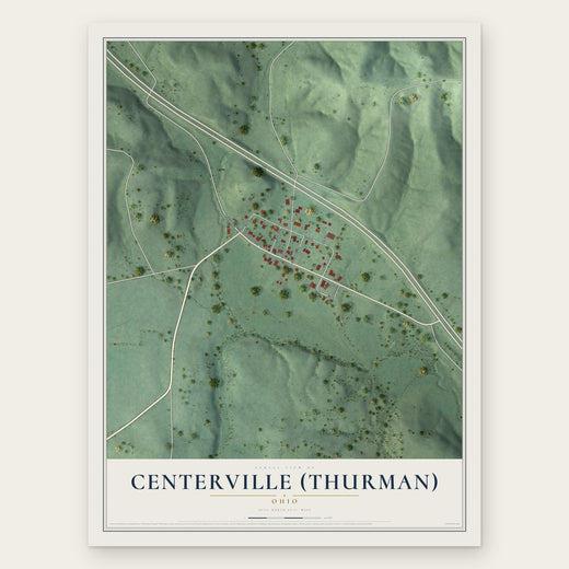 Centerville (Thurman), Ohio map print, the full design