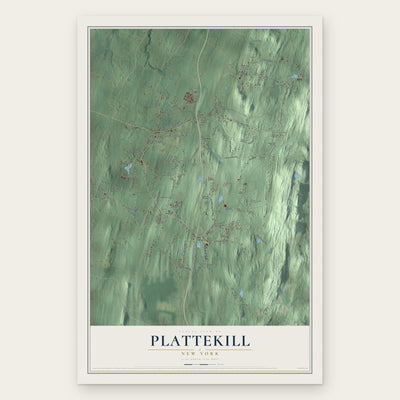 Plattekill, New York map print, the full design