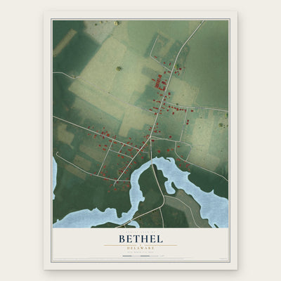 Bethel, Delaware map print, the full design