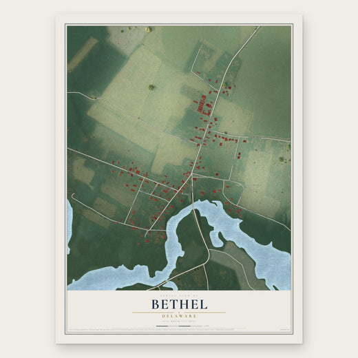 Bethel, Delaware map print, the full design
