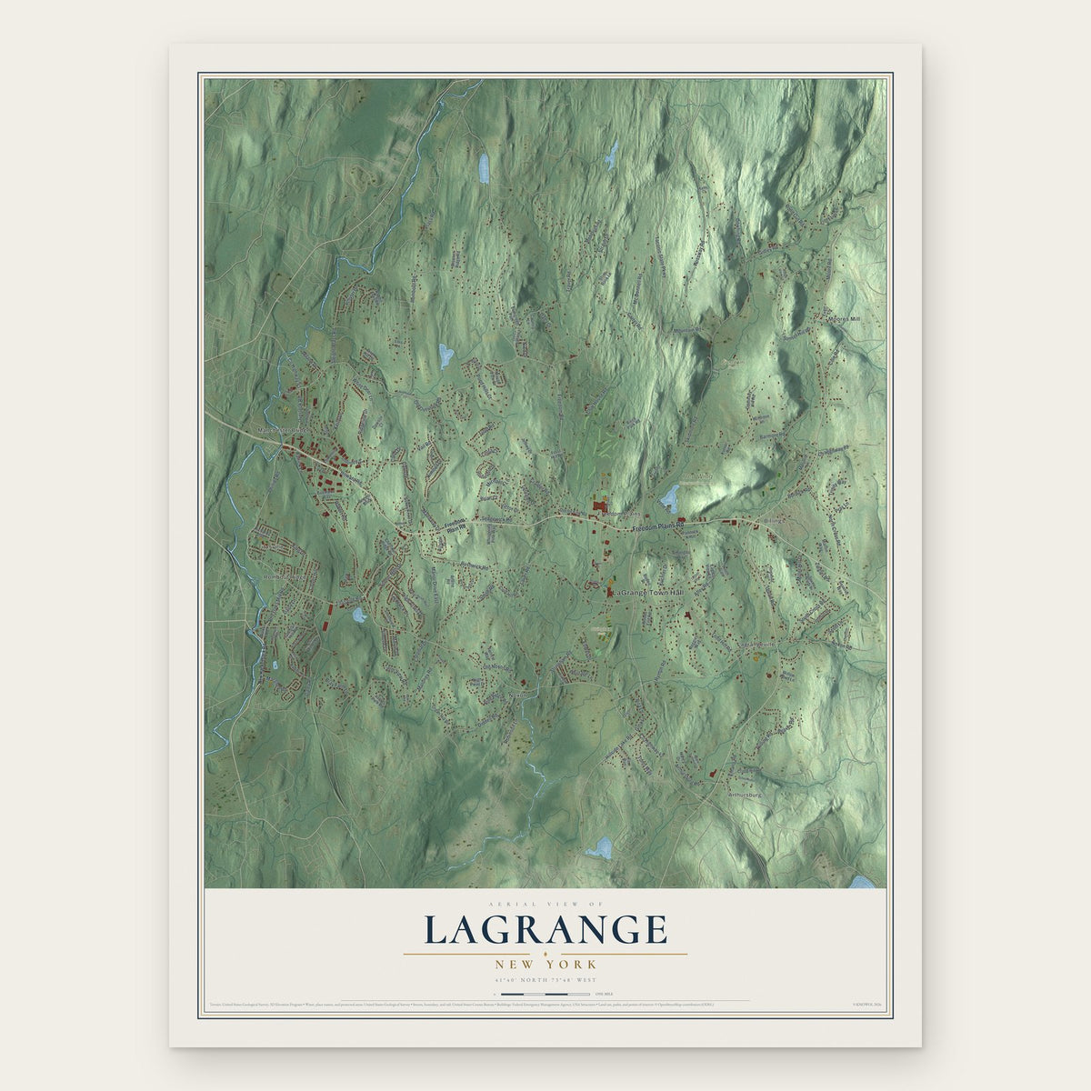 LaGrange, New York map print, the full design