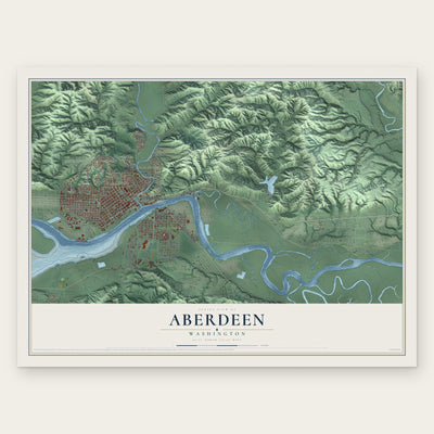Aberdeen, Washington map print, the full design