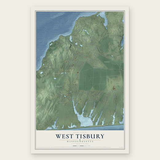 West Tisbury, Massachusetts map print, the full design