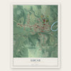 Lucas, Ohio map print, the full design