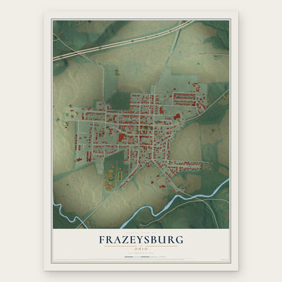 Frazeysburg, Ohio map print, the full design