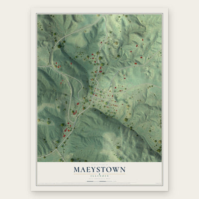 Maeystown, Illinois map print, the full design