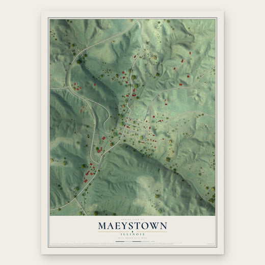 Maeystown, Illinois map print, the full design