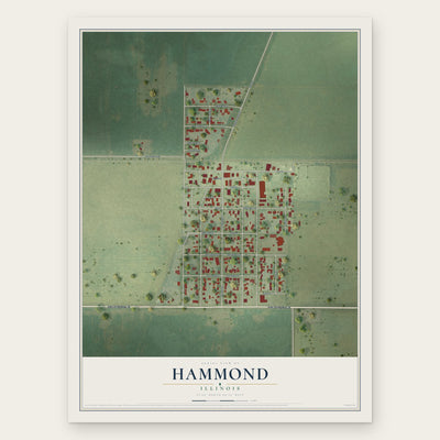 Hammond, Illinois map print, the full design