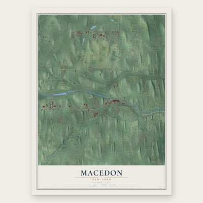 Macedon, New York map print, the full design