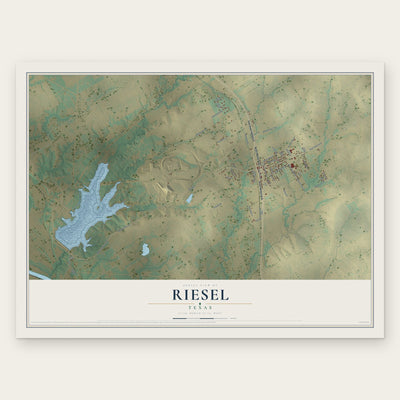 Riesel, Texas map print, the full design