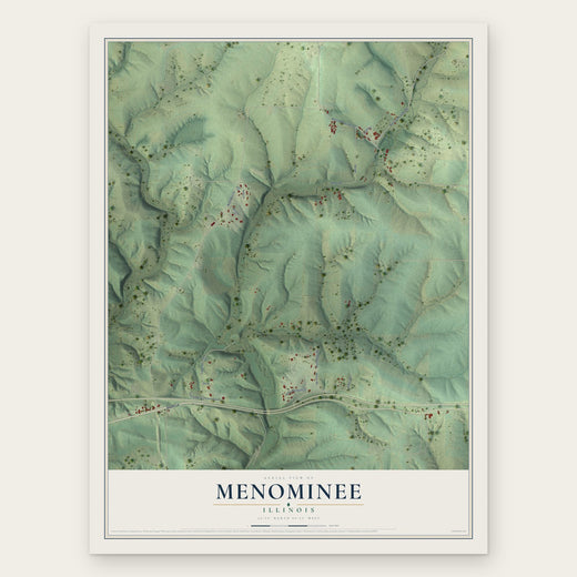 Menominee, Illinois map print, the full design