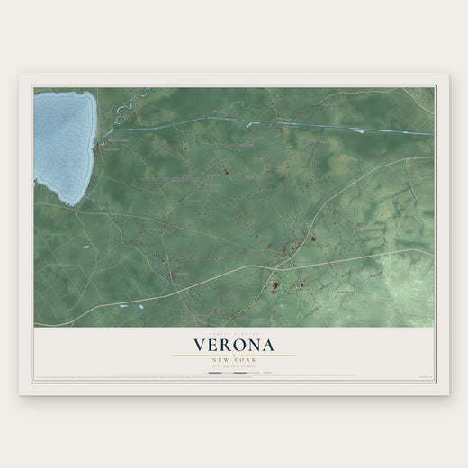 Verona, New York map print, the full design