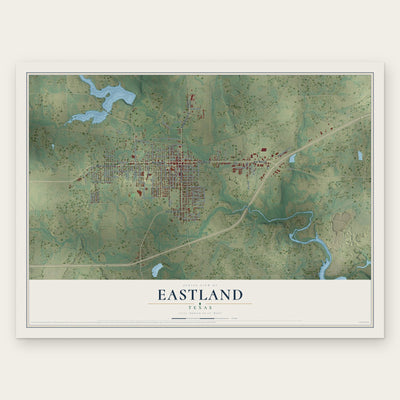 Eastland, Texas map print, the full design
