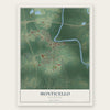 Monticello, Mississippi map print, the full design