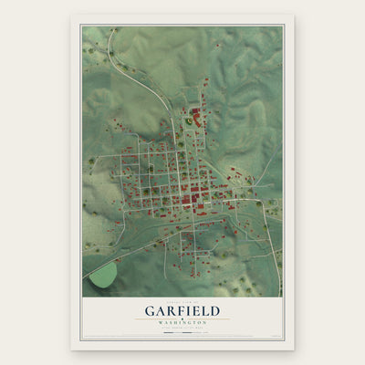 Garfield, Washington map print, the full design
