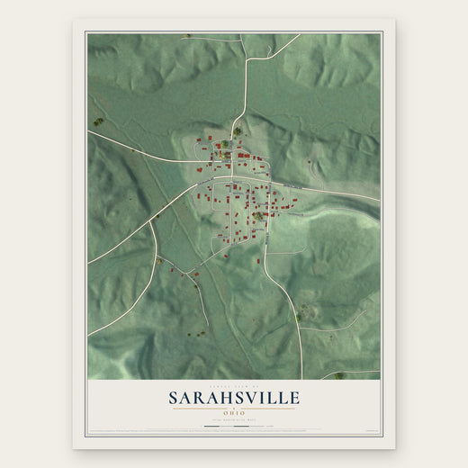 Sarahsville, Ohio map print, the full design