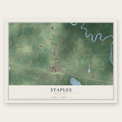 Staples, Minnesota map print, the full design