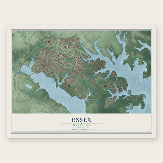 Essex, Maryland map print, the full design