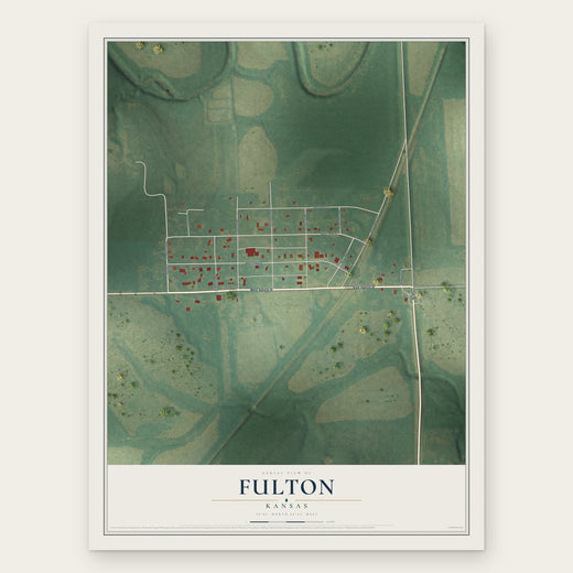 Fulton, Kansas map print, the full design
