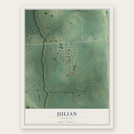 Julian, Nebraska map print, the full design