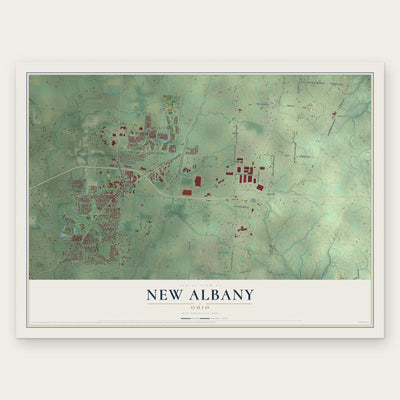 New Albany, Ohio map print, the full design